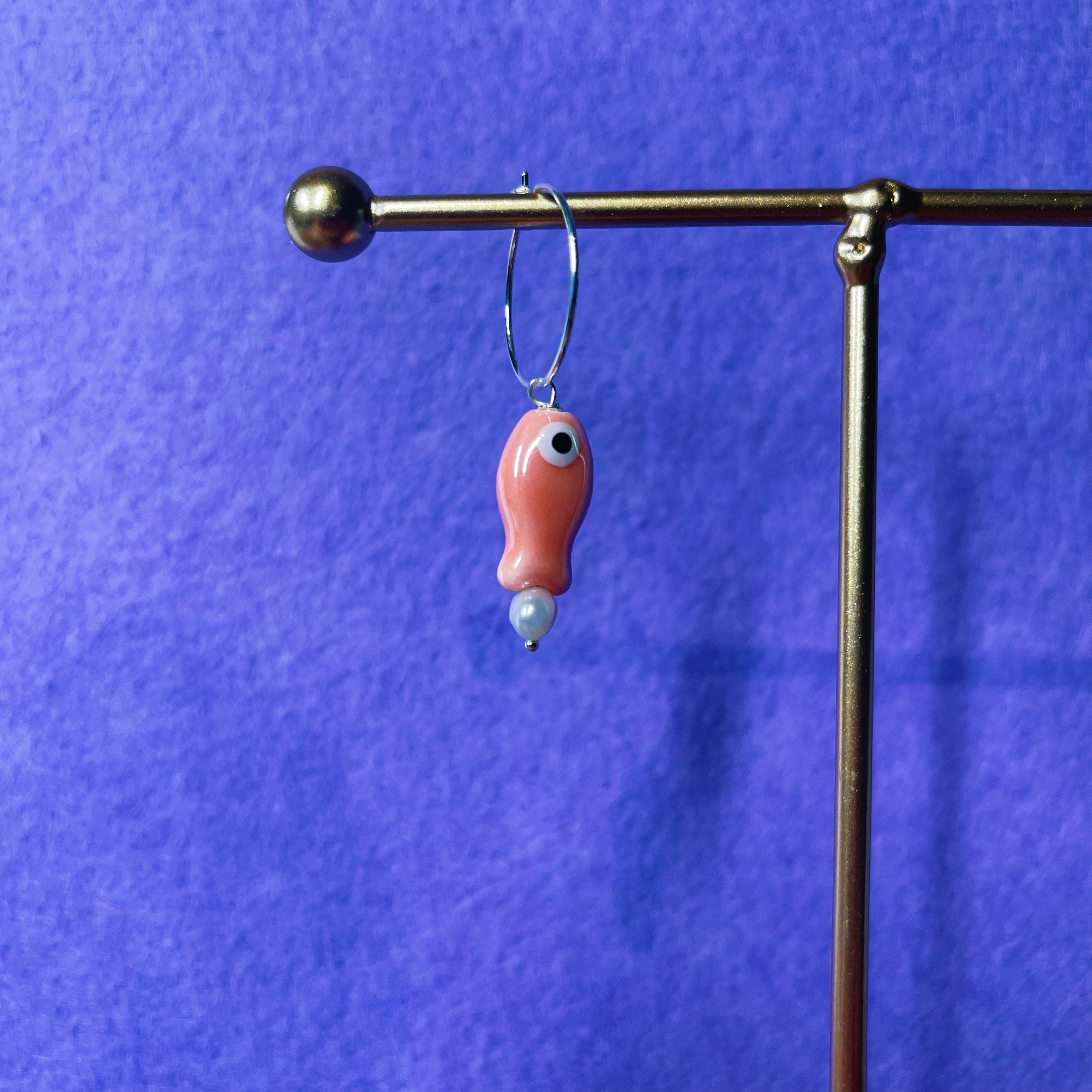 PINK FISH EARRING (SINGLE)